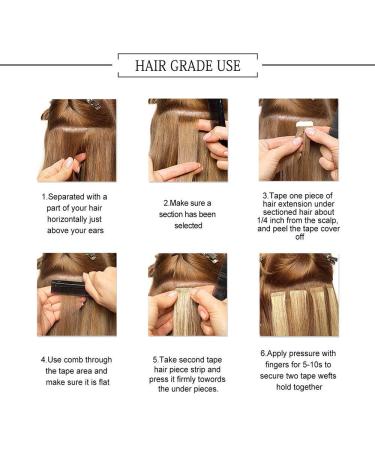 SEGO TAPE Extensions | Real Remy Hair Tape-In Extensions | 20 Pieces + 10 Free Tapes | Light Brown #6 20 (50cm) - 100% Human Hair - Buy Online on GoSupps.com