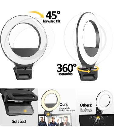 Clip-on Ring Light for Laptop/Computer - 10 Brightness Levels, 3 Light Modes - Ideal for Video Conferencing and Live Streaming - Compatible with Laptop, Tablet, Desktop Computers - Buy Online on GoSupps.com