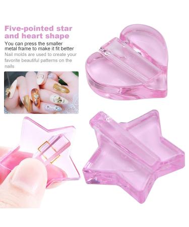 Professional Nail Art Design Tools - Nail-Shaped & Star Heart Shape Metal Frame for Home & Salon Use - Buy Online on GoSupps.com