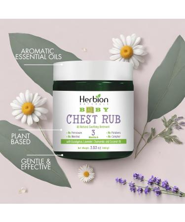 Herbion Naturals Baby Chest Rub | All-Natural Soothing Ointment for Ages 3 Months+ | Coconut Oil Eucalyptus Lavender & More | Non-GMO & Petroleum-Free Baby Essential - Buy Online on GoSupps.com