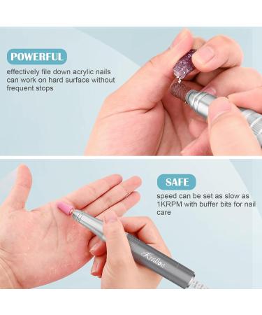 Kredioo 350000RPM Rechargeable Nail Drill for Acrylic Gel Nails - Salon Quality Electric File for Manicure Shaping - Grey - Buy Online on GoSupps.com