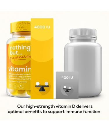 Vitamin D3 Gummies 4000 IU for Adults - Immune System & Bone Health Support - 60 Vegan Chewable Gummies - Buy Online on GoSupps.com