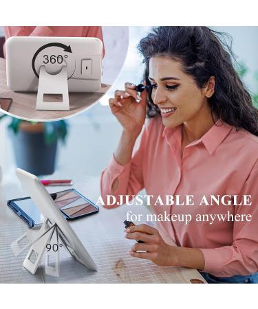 Naseto Travel Makeup Mirror with Lights & 10X Magnification | Dimmable LED Vanity Mirror | Rechargeable & Portable Cosmetic Mirror for Women - Buy Online on GoSupps.com