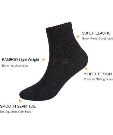 Athlemo Diabetic Ankle Socks 9-11 - 4 Pairs Bamboo Non-Binding Wide Thin Seamless Toe Black - Buy Online on GoSupps.com