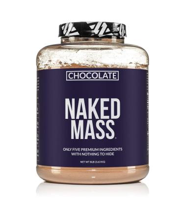 Chocolate Naked Mass - All Natural Chocolate Weight Gainer Protein Powder - 8lb Bulk, GMO Free, Gluten Free & Soy Free. No Artificial Ingredients - 1,360 Calories - 11 Servings