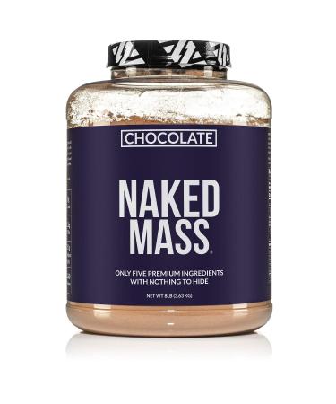 Chocolate Naked Mass - All Natural Chocolate Weight Gainer Protein Powder - 8lb Bulk, GMO Free, Gluten Free & Soy Free. No Artificial Ingredients - 1,360 Calories - 11 Servings - Buy Online on GoSupps.com