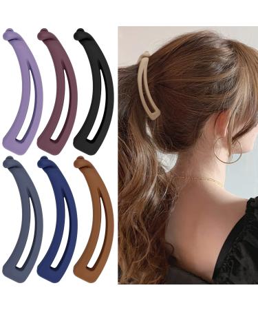 Velscrun 7 pcs Banana Clips Hair for Thick Hair  Strong Hold Ponytail 4 Large Matte Banana Clips for Women and Girls for Fine Hair Curly Hair Accessories banana clips 02