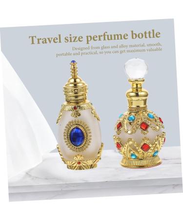 FRCOLOR Pocket Perfume Set - 6 Vintage Crystal Glass Mini Travel Vials & Alloy Bottles for Essential Oils | International Shipping Available - Buy Online on GoSupps.com