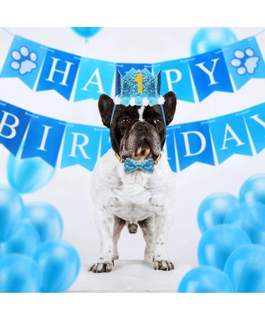 Dog Birthday Party Accessories - Bling Birthday Crown & Decorations Set for Dogs & Cats - Happy Birthday Banner & Party Supplies - Buy Online on GoSupps.com