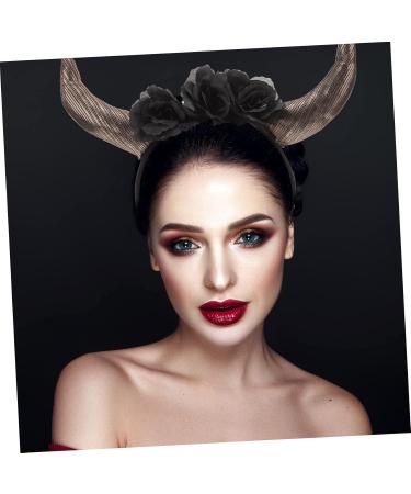 MAGICLULU Day of The Dead Headband Butterfly Lamp Shade Body Wash Mittens Skull Headpiece Girls Headband Black Horns Horn Headband with Flowers Cosplay Horns Cloth Halloween 33X20X5CM Black - Buy Online on GoSupps.com