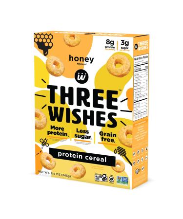 Protein and Gluten-Free Breakfast Cereal by Three Wishes - Honey, 1 Pack - High Protein and Low Sugar Snack - Vegan, Kosher, Grain-Free and Dairy-Free - Non-GMO Honey 8.6 Ounce (Pack of 1)