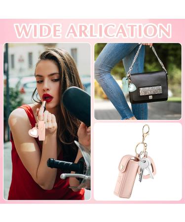 Ouligay Leather Lipstick Cases - 2 Pack Portable Lipstick & Chapstick Keychain Holders for Women | Perfect Party & Holiday Gifts (Green Pink - Buy Online on GoSupps.com