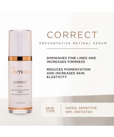 OSMOSIS CORRECT Retinal Facial Serum - Collagen Booster for Youthful Radiant Skin - Anti-Aging & Pigmented Skin Treatment - 1 Fl Oz - Buy Online on GoSupps.com