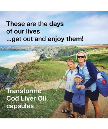 Transforme Cod Liver Oil Capsules 1000mg - 365 High Strength Omega 3 Softgels with EPA, DHA, Vitamins A & D3 - Gluten Free, Full Year Supply - 3 Count - Buy Online on GoSupps.com