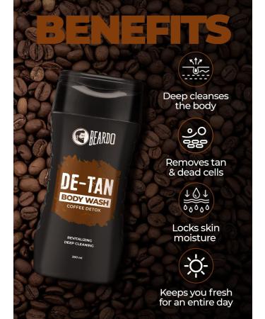 Bear_do De-Tan Body Wash for Men | Tan Removal & Caffeine Formula | 200ml with Coffee & Aloe | Refreshing Cleanse for Body & Face - Buy Online on GoSupps.com