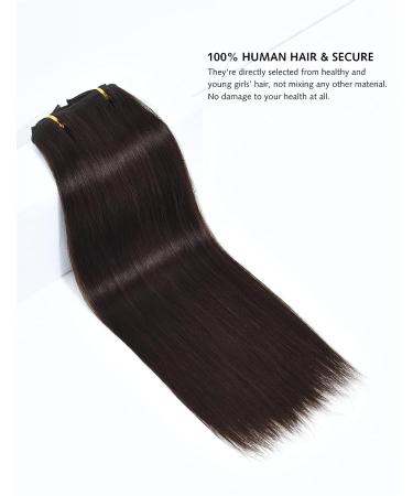 Yamel Remy Clip in Human Hair Extensions 10 Inch Dark Brown - 7Pcs 16 Clips (Pack of 1) - Buy Online on GoSupps.com