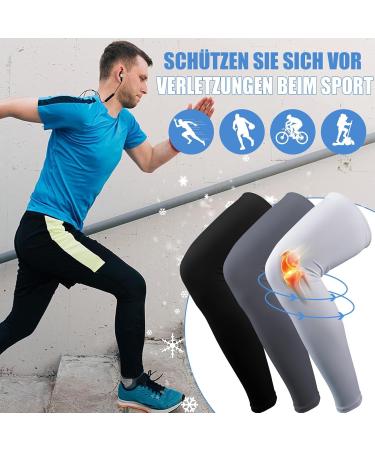 LoppDence 3 Pair Compression Leg Cuffs - UV Protection for Cycling & Basketball | Unisex Black White Gray - Buy Online on GoSupps.com