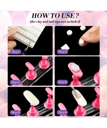 6 Sets Magnetic Nail Tip Display Holder - Acrylic Nail Display Stand for DIY Manicure & Salon | 6 Colors Available - Buy Online on GoSupps.com