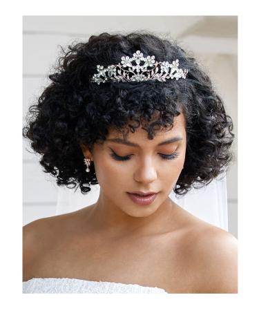 Sweetv Rose Gold Wedding Tiara - Crystal Bridal Crown for Women - Princess Costume Crown for Birthday Party Prom - Buy Online on GoSupps.com