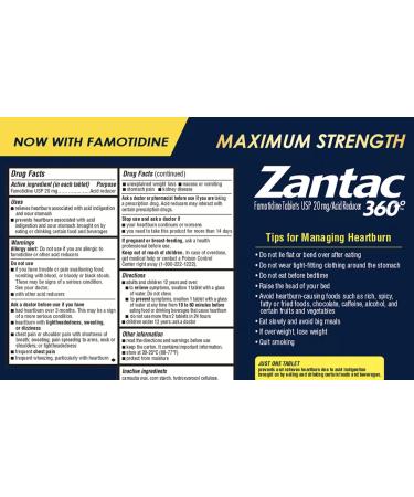Buy Zantac 360 Maximum Strength 20mg - 120 Tablets | Fast International Shipping - Buy Online on GoSupps.com