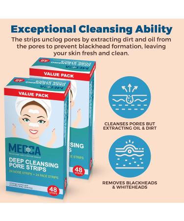 Nose Pore - Blackhead Removing and Pore Unclogging Deep Cleansing Pore Strip Combo Pack 96 Count Strips - Buy Online on GoSupps.com