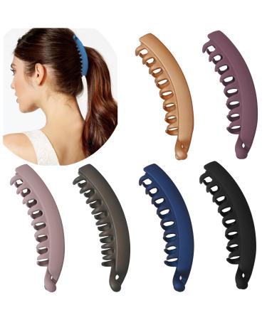 6 Pieces Large Banana Hair Clips for Women Ponytail Holder Banana Clips for Fine Thick Hair 6 Multi Colors A - Buy Online on GoSupps.com