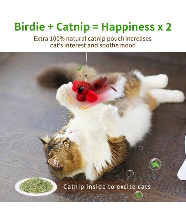 Tohdnc Interactive Cat Bird Toy with Stick - Realistic Flying Birds & Springs for Indoor Kittens - Buy Online on GoSupps.com