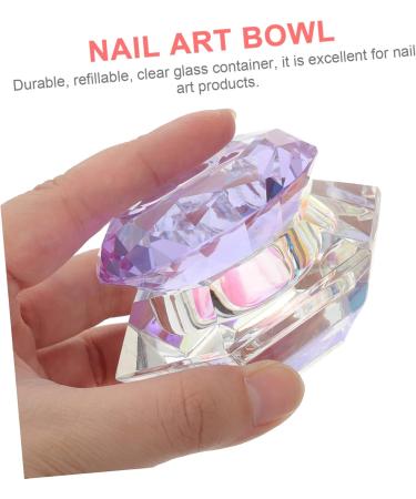 Healeved Glass Pen Cup Dazzle Nail Polish Manicure Nail Art Bowl Nail Glass Crystal Cup Mini Glass Nail Cup Nail Art Dappen Dish Dappen Jar Clear Nail Polish Holder Mini Nail Powder Liquid 7x7cm As Shown - Buy Online on GoSupps.com