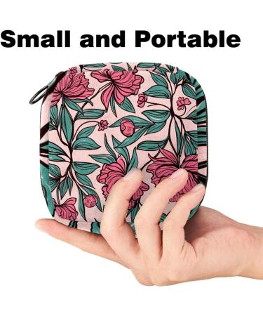 Women s Tropical Pink Flower Napkin Storage Bag | Portable Menstrual Cup & Bandages | Ideal for First Period - Buy Online on GoSupps.com