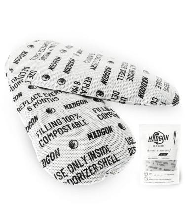 Madgon odor remover for shoes & gloves.Deodorizer in 4 varieties for pleasant & fresh smell.Activated carbon filling absorbs sweat and bad smells!Bamboo Refill activated coal pad