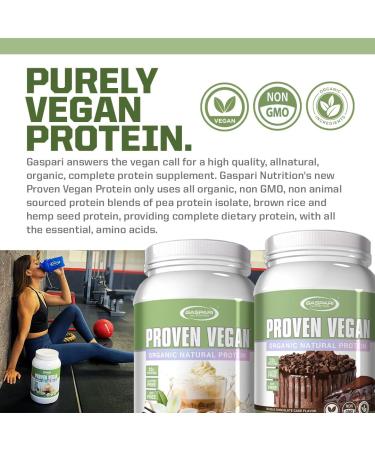 Gaspari Nutrition Proven Vegan Protein - Organic Gluten-Free Soy-Free Non-GMO (2lbs Vanilla Chai Latte) - Healthy Plant-Based Protein Powder - Buy Online on GoSupps.com