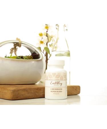 Earthley Wellness, 5-Mushroom Super Blend, Nutritional Support, Naturally Occurring Vitamins and Minerals, Antioxidants, Supports Gut Health, Immune Health, All Organic Supplements (60 Capsules) - Buy Online on GoSupps.com