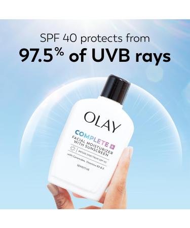 Olay Complete+ Face Moisturizer with Sunscreen SPF 40 For Sensitive Skin Broad Spectrum Sun Protection Fragrence-Free - No White Cast on All Tones Nourishes Moisture Barrier - Ceramides 6 Oz 6 Fl Oz (Pack of 1) - Buy Online on GoSupps.com