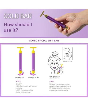 SPA SCIENCES Gold Bar - Vibrating Face Lift Massager for All Skin Types | Stimulates Collagen Battery Operated Perfect for Sensitive Skin - Buy Online on GoSupps.com