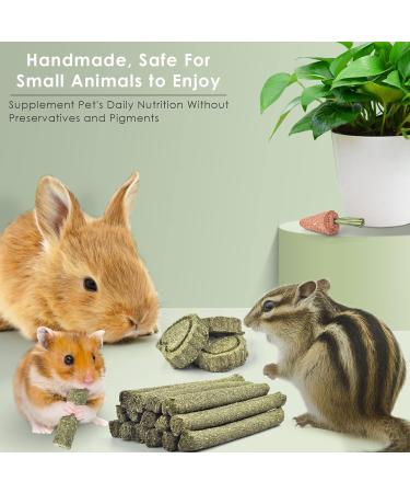 Erkoon 24-Piece Rabbit & Small Pet Toys Set | Dental Care Timothy Hay Sticks Carrots & Rose Grass Cake - Ideal for Rabbits Guinea Pigs Hamsters & Chinchillas - Buy Online on GoSupps.com