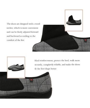 Men's Wide Diabetic Edema Adjustable Shoes - Comfy Orthopedic Footwear for Swollen Feet, Arthritis, Plantar Fasciitis - Size 11.5 Black - Buy Online on GoSupps.com