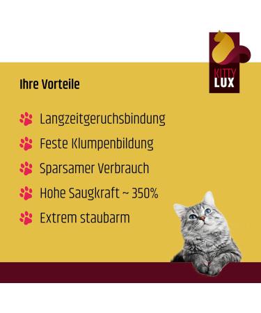 Kittylux 12.5kg Natural Clumping Cat Litter - Baby Powder Fragrance for Sensitive Cats | Quick Odor Control & Solid Clumping - Buy Online on GoSupps.com