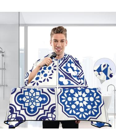 Waterproof Barber Cape - Unisex Navy Blue Cheetah Hair Cutting Bib for Men | Seamless Design | Perfect for Hair Salons - Buy Online on GoSupps.com