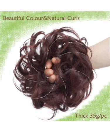 Natural Black & Dark Auburn Updo Ponytail Hair Extensions - Curly Wavy Hairpieces for Women - Buy Online on GoSupps.com