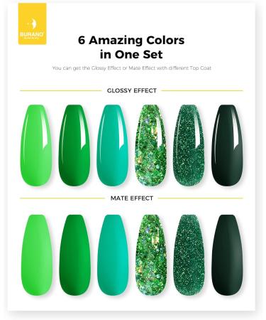 BURANO Poly Extension Gel Nail Kit - 6 Colors Builder Set for DIY Nail Art - Green Poly Nail Gel Kit for Beginners & Professionals - Buy Online on GoSupps.com