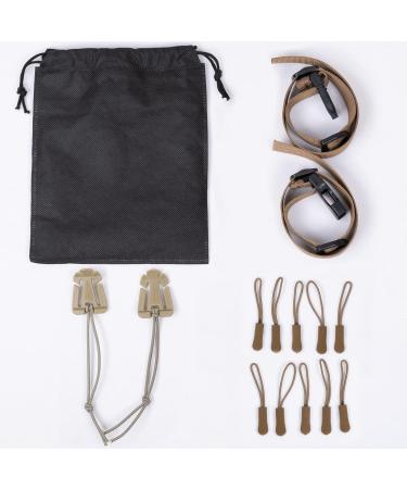 Oziral Backpack Chest Strap 2 Pack - Heavy Duty Adjustable Sternum Strap with 10 Zipper Pulls - Khaki - Buy Online on GoSupps.com