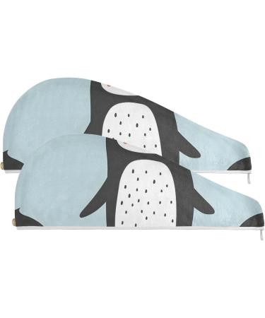Clever Penguins Hair Towel 2 Pack - Super Absorbent Quick Dry Hair Turbans for Women & Girls - Buy Online on GoSupps.com