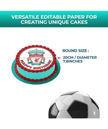 YummyArt Edible Cake Topper - edible cake decorations 20cm diameter edible cake toppers compatible with liverpool cake toppers and decorations edible football cake toppers edible - Buy Online on GoSupps.com