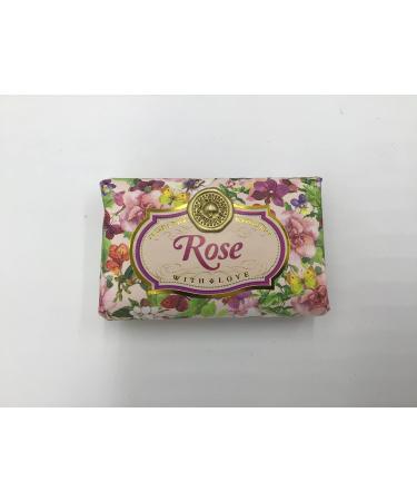 Rose - Gift Soap Bar For Her Birthday Rose Scent Mum Grandmother Cleanser Lather Present Girl