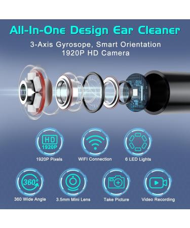 Premium Ear Wax Removal Tool Kit with Camera & Light | 6-Piece Ear Cleaning Set for iPhone iPad & Android - Effective Ear Wax Cleaner - Buy Online on GoSupps.com