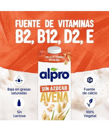 Alpro Haferdrink Without Sugar 1L - Vegan Lactose-Free High in Fiber Enriched with Calcium & Vitamins | Durable Oat Milk | International Shipping - Buy Online on GoSupps.com