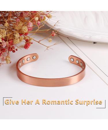 Jeracol Copper Magnetic Bracelet - Adjustable Size Cuff Bangle with 8 Magnets - Men Women Jewelry Gift Box Included - Buy Online on GoSupps.com