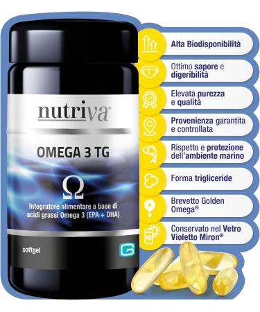 Nutriva Omega 3 TG - Food supplement based on fish oil rich in omega 3 fatty acids (90 capsules) - Buy Online on GoSupps.com