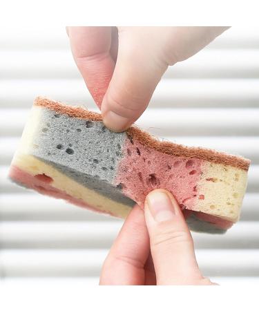 5 Pack Kitchen Sponges Double Sided Scouring Pad Wipe Dishwashing Sponges Cloth for Easy Dishwashing 5pcs - Buy Online on GoSupps.com