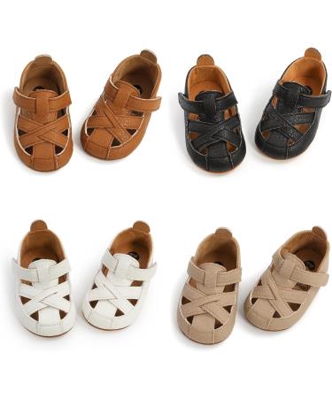 RVROVIC Baby Sandals | Soft Anti-Slip Sole Infant Outdoor Shoes | 0-6 Months, Brown - Buy Online on GoSupps.com